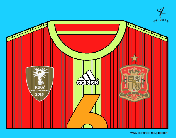 Camiseta del mundial de fútbol 2014 de España