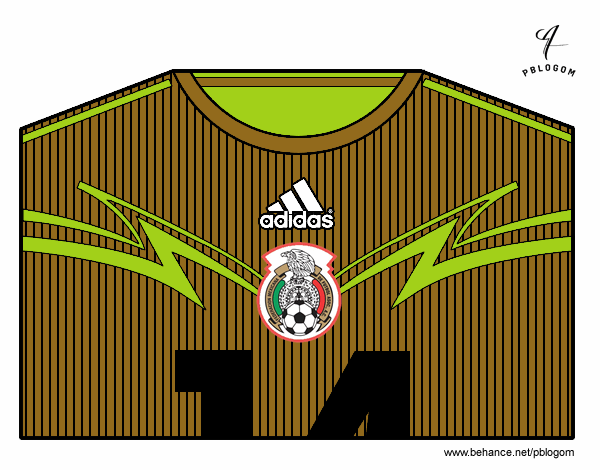 Camiseta del mundial de fútbol 2014 de México