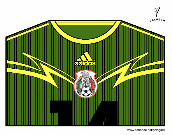 Camiseta del mundial de fútbol 2014 de México