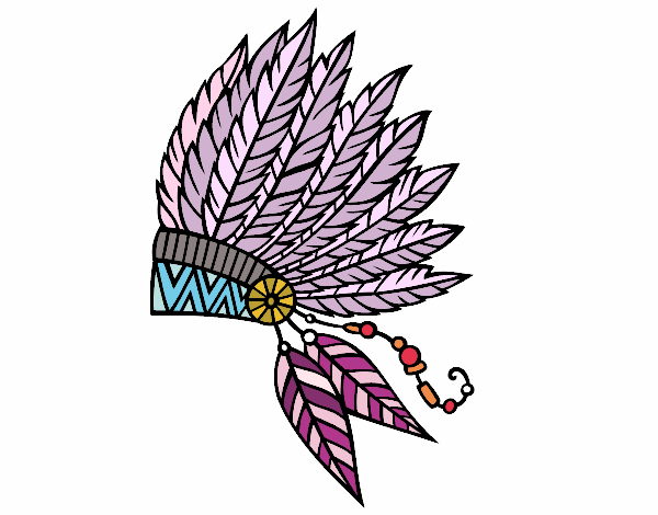 Dibujo de Corona de plumas de jefe indio pintado por en Dibujos.net el día  04-05-16 a las 20:46:25. Imprime, pinta o colorea tus propios dibujos!