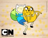 Finn y Jake abrazados