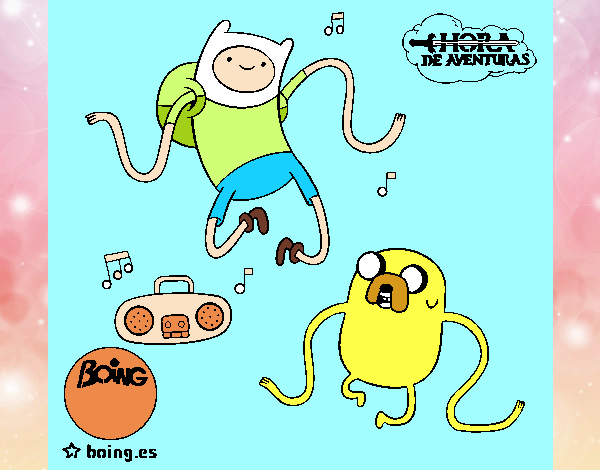 Finn y Jake escuchando música