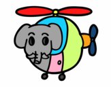 Helióptero con elefante