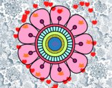 Dibujo Mandala en forma de flor pintado por nido