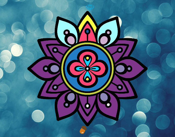 Dibujo Mandala flor de loto pintado por nido