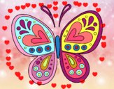 Dibujo Mandala mariposa pintado por nido