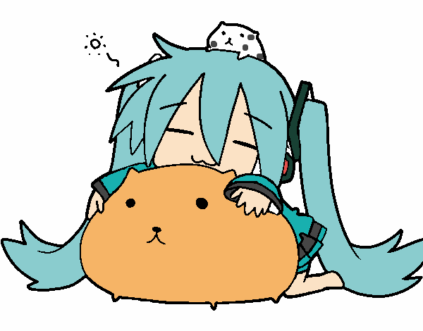 Miku se fezclo con gatos