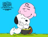 Snoopy y Carlitos abrazados