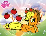 Dibujo Applejack y sus manzanas pintado por jade2001