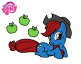 Dibujo Applejack y sus manzanas pintado por josephin