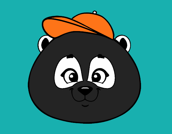 Dibujo Cara de oso panda con gorro pintado por WakyQueeny