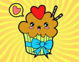 Cupcake kawaii con lazo