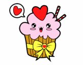 Cupcake kawaii con lazo