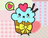 Cupcake kawaii con lazo