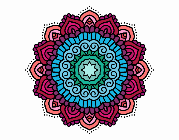 Dibujo Mandala estrella decorada pintado por Orianalas