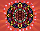 Dibujo Mandala puntos de fuego pintado por josephin
