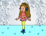 Niña patinadora sobre hielo