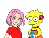 Dibujo Sakura y Lisa pintado por Nicol10