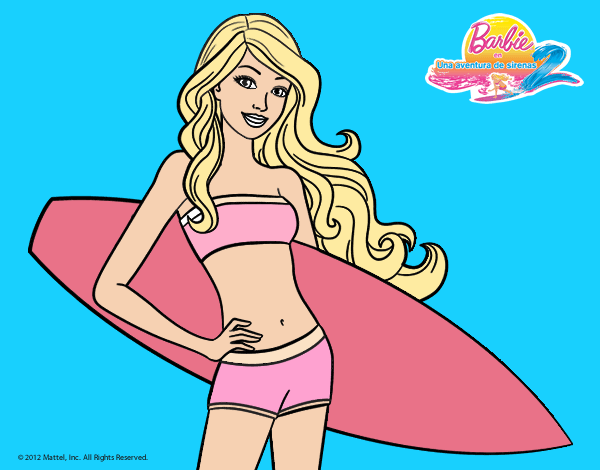 Barbie con tabla de surf