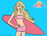 Barbie con tabla de surf