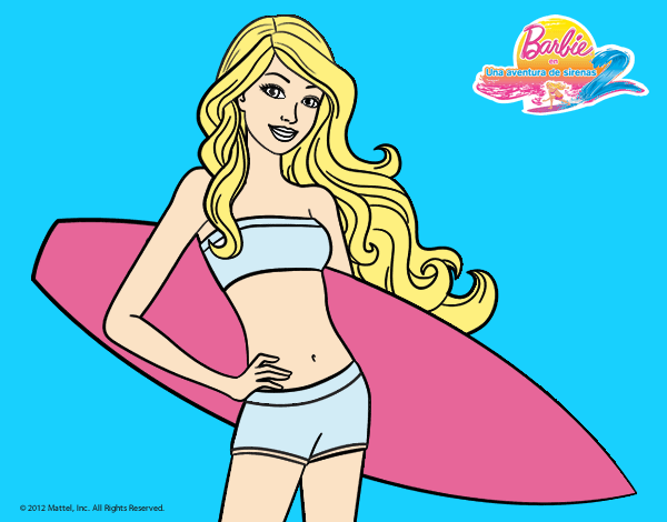 Barbie con tabla de surf