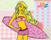 Barbie con tabla de surf