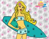 Barbie con tabla de surf