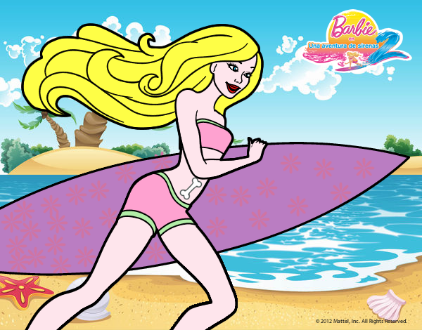 Barbie corre al agua