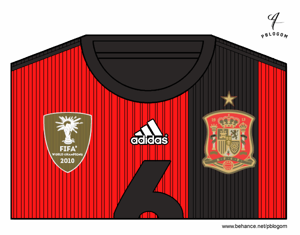 Camiseta del mundial de fútbol 2014 de España