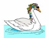 Cisne con flores