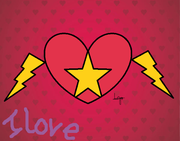 Dibujo Corazón estrella pintado por stepha19