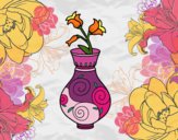 Dibujo Flor de campanilla en un jarrón pintado por mariacorte
