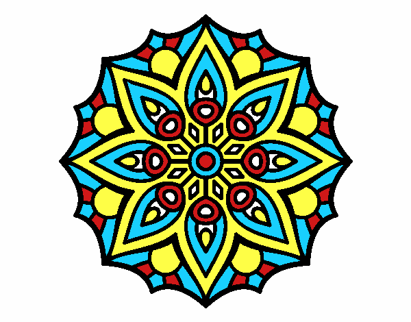 Dibujo Mandala simetría sencilla pintado por mariacorte