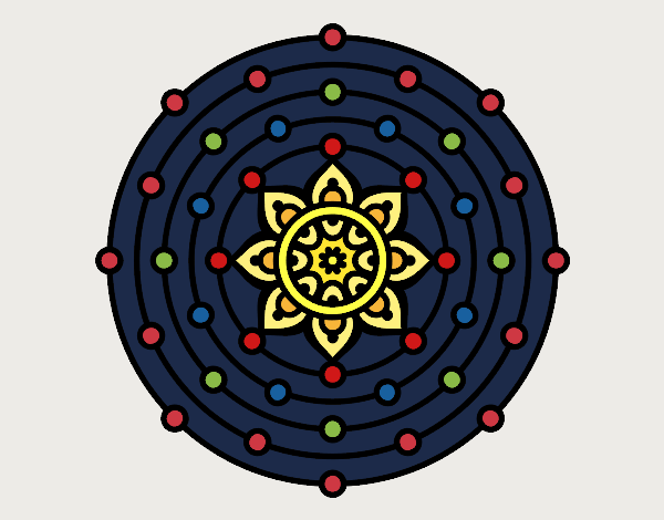 Dibujo Mandala sistema solar pintado por lucian333o