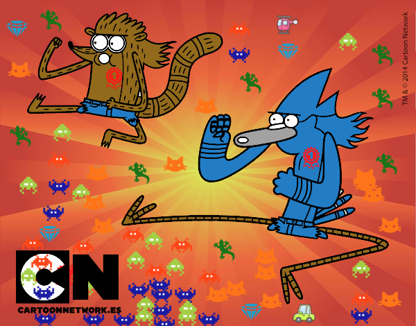 Mordecai y Rigby karatekas