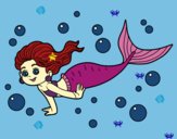 Dibujo Sirena del mar pintado por linda423