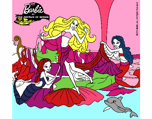 Dibujo De Barbie Con Sirenas Pintado Por En Dibujos Net El D A