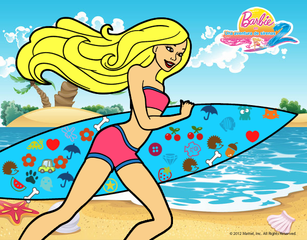 Barbie corre al agua