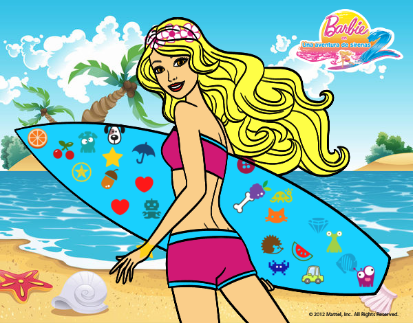 Barbie surfera