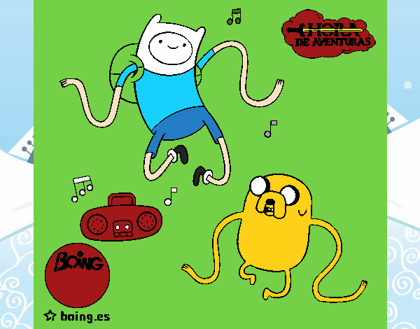 Finn y Jake escuchando música