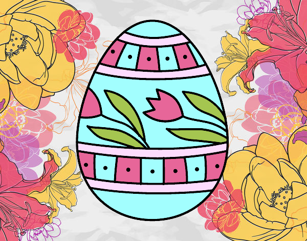 Dibujo Huevo de Pascua con tulipanes pintado por stepha19