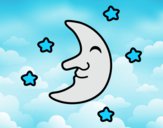 Dibujo Luna con estrellas pintado por stepha19