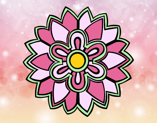 Dibujo Mándala con forma de flor weiss pintado por stepha19