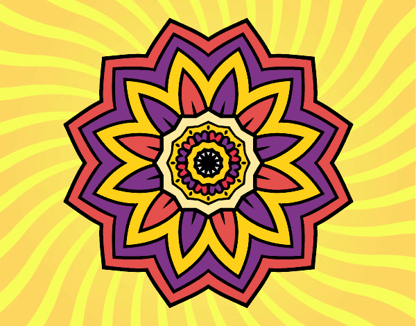 Dibujo Mandala flor de girasol pintado por stepha19