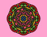 Dibujo Mandala para la relajación mental pintado por azabache