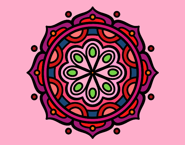 Dibujo Mandala para meditar pintado por azabache