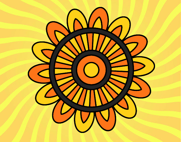 Dibujo Mandala solar pintado por stepha19