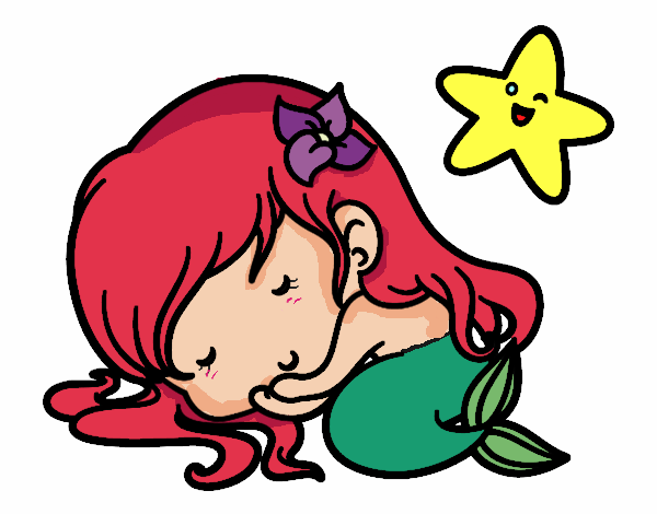 Sirenita chibi durmiendo