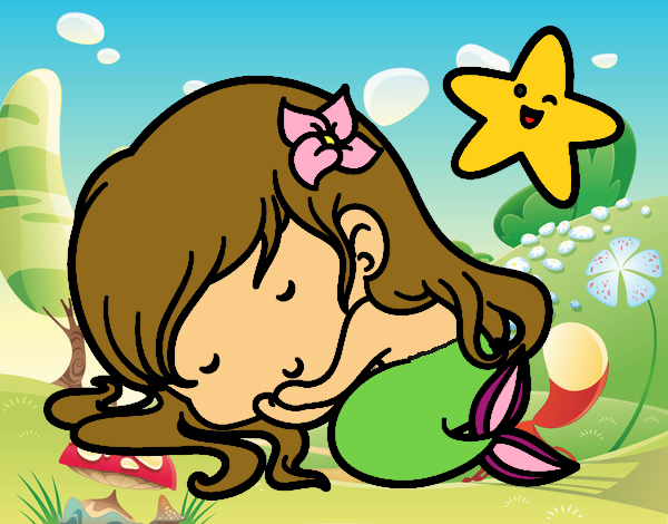 Sirenita chibi durmiendo