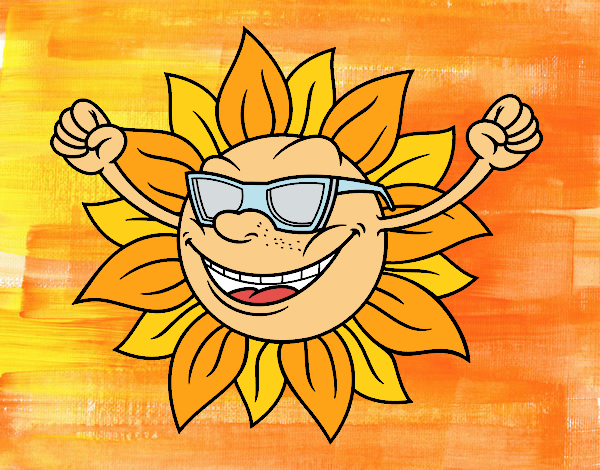 Dibujo Un sol con gafas de sol pintado por stepha19